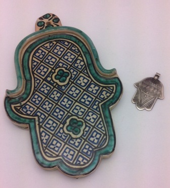 Hand of Fatima spoon rest & pendant purchased in Morocco